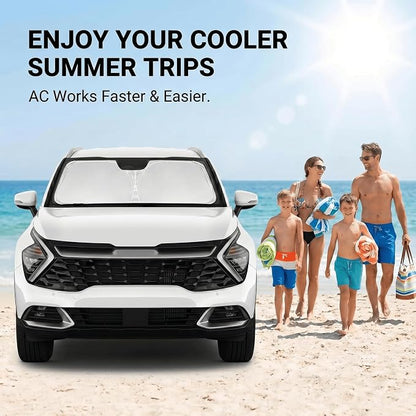 for Kia Sportage NQ5 2023-2026 Windshield Sun Shade, 4-Layer 240T Front Window Visor, Custom Fit Foldable Sun Blocker, UV Protection Car Accessory