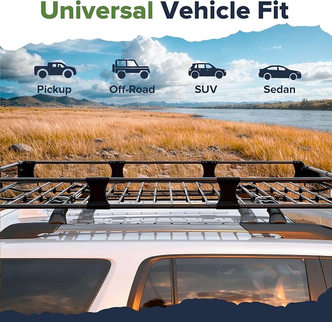 ARKSEN 2-in-1 Foldable Fairing Roof Rack Cargo Basket, 82" x 39" Heavy Duty Steel Rooftop Carrier w/Waterproof Bag, Net & Straps,250 lbs Max Load, Fits SUV Truck Pickup for Kayaks, Canoes & Luggage