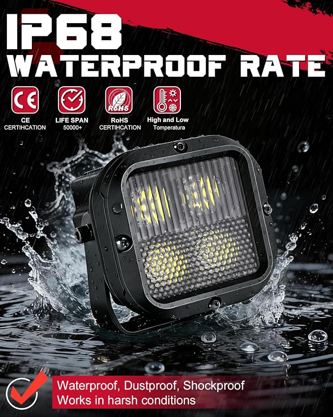 LED Pods, OFFROADTOWN 3inch 80W CREE LED Pods Off Road Driving Fog Lights Cubes Backup Reverse Camper Lights for Truck Pickup Dirt Bike UTV ATV SUV Camper Boat 4x4 Car - Driving Combo Beam