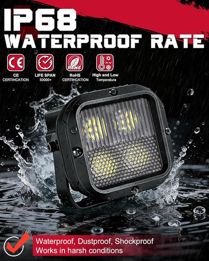 LED Pods, OFFROADTOWN 3inch 80W CREE LED Pods Off Road Driving Fog Lights Cubes Backup Reverse Camper Lights for Truck Pickup Dirt Bike UTV ATV SUV Camper Boat 4x4 Car - Driving Combo Beam