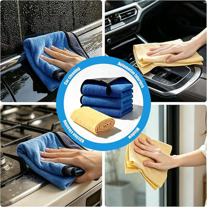 Car Cleaning Kit – Microfiber Towels for Cars, Chamois Cloth Drying Towels Car Detailing for Wash Interior and Glass, Complete Car Wash Set for a Spotless Finish