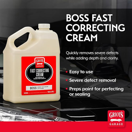 Griot's Garage BOSS Fast Correcting Cream for Car Polishing and Detailing, Swirl, Scratch Remover for Vehicles, One Gallon