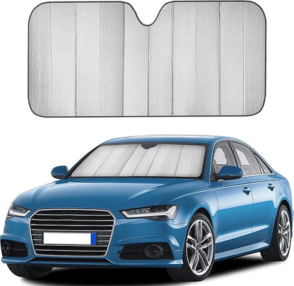EcoNour Accordion Car Windshield Sun Shade (Gray) | Foldable Car Window Shades for UV Protection & Heat Block | Keeps Interior Cool | Sun Blocker for Front Window | 58 x 28 Inches