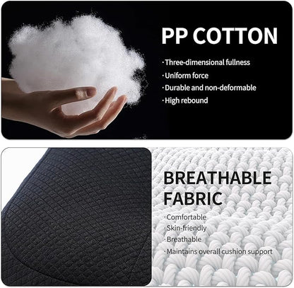 Universal Booster Seat Cushion with Adjustable Height, Breathable Mesh Portable Design with Straps, Improve Vision Improve Sitting Posture Stress Relief Driving Office Family Outdoor - Black
