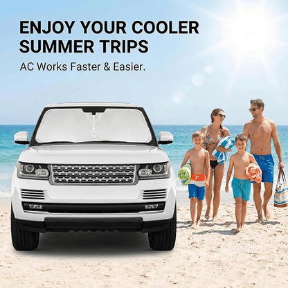 Windshield Sun Shade for Range Rover 2013-2021 Sunshade Front Window Shade Custom Fit Rover Accessories Sun Visor Foldable Shade Blocks UV Rays Accessories