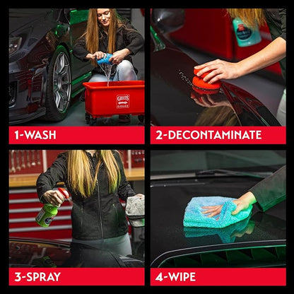 Griot’s Garage Ceramic 3-in-1 Wax, SiO2 Spray for Cars, Trucks, RV’s, Provides Protection and Water Beading on Paint, Wheels, Plastic, Rubber Trim, Chrome, and More, 10983, 1 Gallon