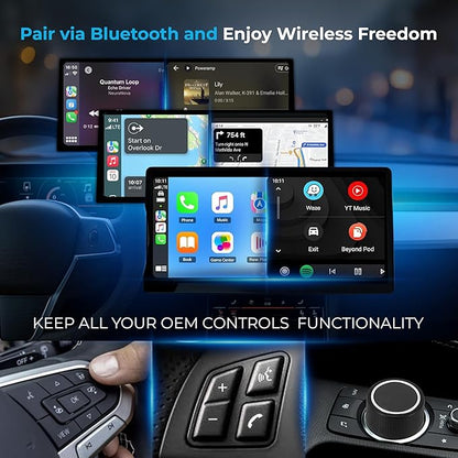 AutoSky CarPlay TV Adapter + HDMI Cable Combo – Stream Apps, Movies, Music & GPS Navigation on Car Infotainment System – Wireless & Easy Plug & Play Setup