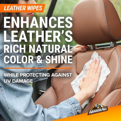 Armor All Interior Car Cleaning Wipes Kit, Disinfects, Protects, and Cleans Car Interiors, Includes Leather Care Wipes, Glass Wipes, Disinfectant Wipes, and Protectant Wipes, 4 Count