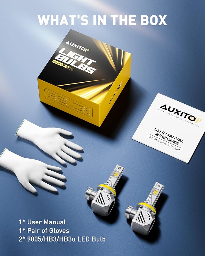 AUXITO H11 H8 H9 Bulbs, 48000LM 1000% Brighter 6500K Cool White Light with Fan, LED Fog Light 30 Years Lifespan, No Flicker