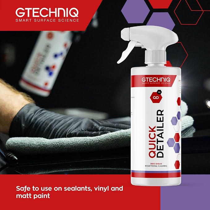 Gtechniq Quick Detailer Spray Car Polish, 17 fl oz | Removes Fingerprints and Watermarks, Enhances Protection and Shine, Easy to Apply and Long-Lasting Results