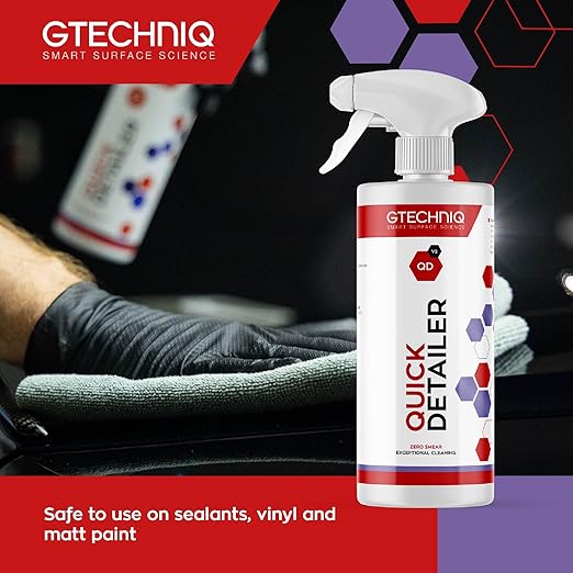 Gtechniq Quick Detailer Spray Car Polish, 8.45 fl oz | Removes Fingerprints and Watermarks, Enhances Protection and Shine, Easy to Apply and Long-Lasting Results