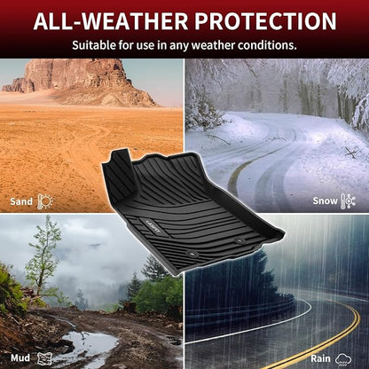 LASFIT Front Mats Fit for Tacoma 2016-2023 (Only Fit Auto Tran & 1st Row), Custom Fit All Weather Protection Durable TPE Floor Liners for 2024 2025 2026 Tacoma Accessories Front 1st Row Row Car Mats