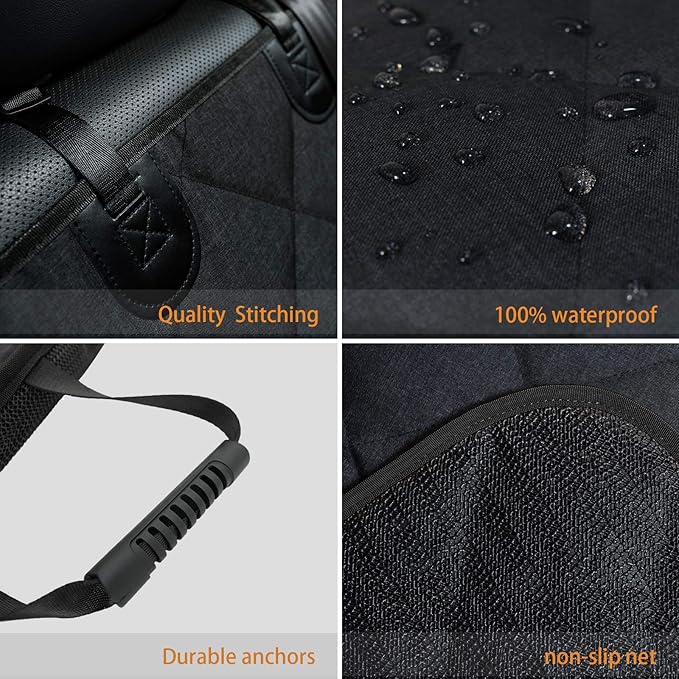 petalage Bench Dog Car Seat Cover for Back Seat Waterproof Seat Covers Durable Scratch Proof Nonslip, Protector for Pet Fur & Mud Washable Backseat Cover for Cars Armrest Compatible