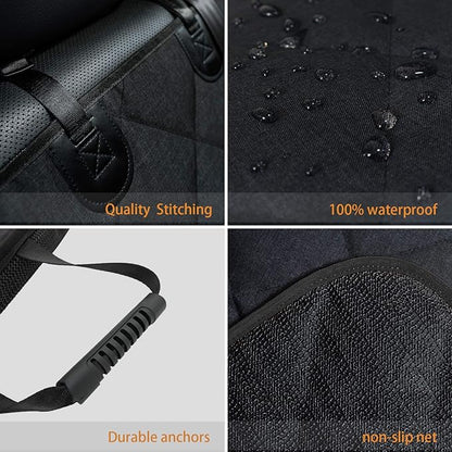 petalage Bench Dog Car Seat Cover for Back Seat Waterproof Seat Covers Durable Scratch Proof Nonslip, Protector for Pet Fur & Mud Washable Backseat Cover for Cars Armrest Compatible