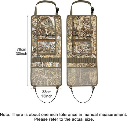 MYDAYS 2 Pack Seat Back Gun Rack, Camo Front Seat Gun Organizer with Bullet Pocket Vehicle Gun Holder for Hunting Rifles/Shotguns