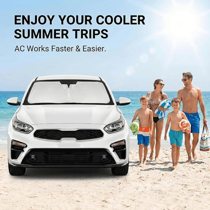 for Kia Forte Windshield Sun Shade 2019-2024 2025 Sunshade Front Window Shade Custom Fit Forte Accessories Sun Visor Foldable Shade Blocks UV Rays Accessories