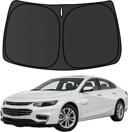 Malibu Customized Windshield Sun Shade for 2016-2025 2026 Malibu Front Window Sunshade Visor Protector Foldable Blocks UV Rays Keep Car Cooler Accessories