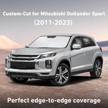 EcoNour Windshield Sunshade Compatible for Mitsubishi Outlander Sport 2011-2024 2025 2026 (Not Fit for Outlander) Sun Visor for Front Window Sun Shade Cover, UV Heat Protector, Car Accessories