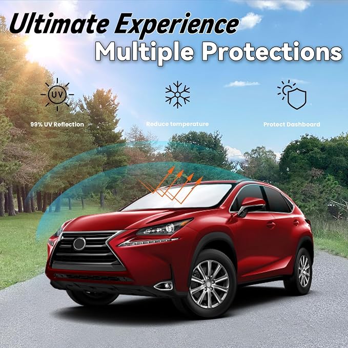 Windshield Sun Shade for 2015-2021 Lexus NX NX300h/NX300/NX200t, Car Window SunShades with 240T Sun Visor Protector Blocks UV Rays Heat Sun Shield Accessories