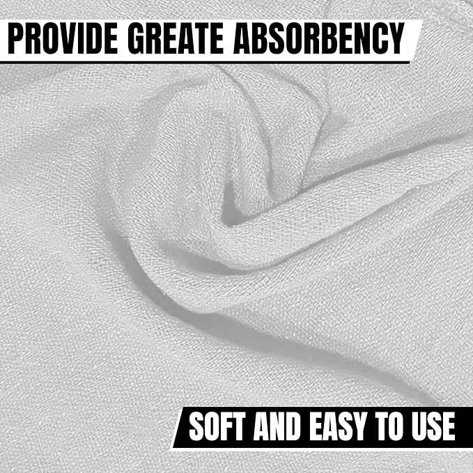 Shop Towels (White, 150-Pack) - Bulk Cleaning Towel in a Bag, Mechanic Cotton Wipes for Car Maintenance, Auto Mechanics & Garage, Wipe Grease & Oil, Machine Wash & Reusable