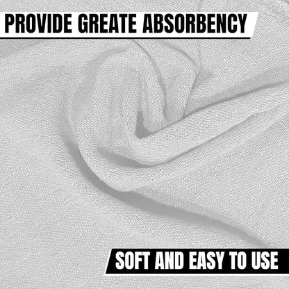 Shop Towels (White, 150-Pack) - Bulk Cleaning Towel in a Bag, Mechanic Cotton Wipes for Car Maintenance, Auto Mechanics & Garage, Wipe Grease & Oil, Machine Wash & Reusable