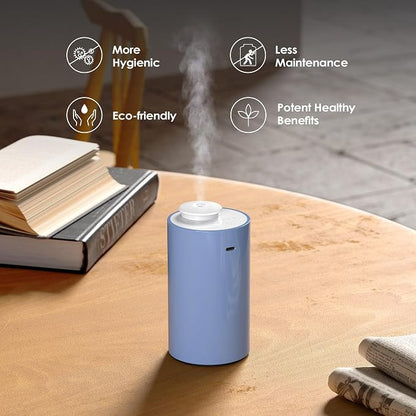 Airversa Waterless Diffuser for Essential Oil, Car Diffsuer, Battery Operated Nebulizer, 0.7 Fl Oz/ 20mL, Mini Scent Air Machine, 3 Timers & 3 Mist Levels for Home, Room, Office - AN6 Light Steel Blue