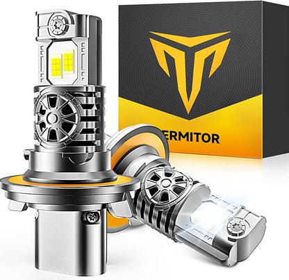 Termitor Upgraded 9008/H13 Light Bulbs,100,000LM 15X Brightness,6500K Cool White, Off-Road Use Only, 85K+ Hours Service Life, True 1:1 OEM Size, IP68, Plug N Play, Tail Light Assemblies, Pack of 2