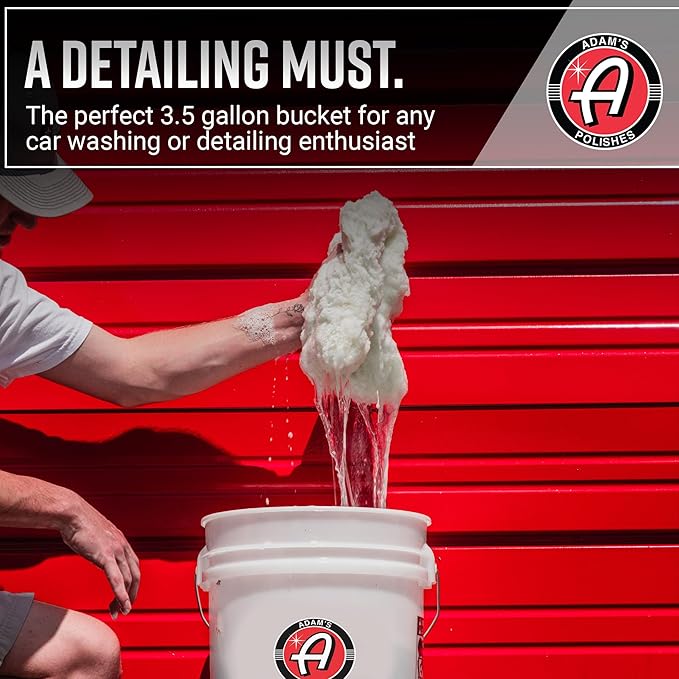 Adam's Polishes 3.5 Gallon Car Wash Buckets & Grit Guards (2 Pack) - Detailing Bucket for Washing & Storage | Stores Soap, Foam Cannon, Towels & More