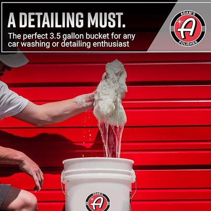 Adam's Polishes 3.5 Gallon Car Wash Buckets & Grit Guards (2 Pack) - Detailing Bucket for Washing & Storage | Stores Soap, Foam Cannon, Towels & More
