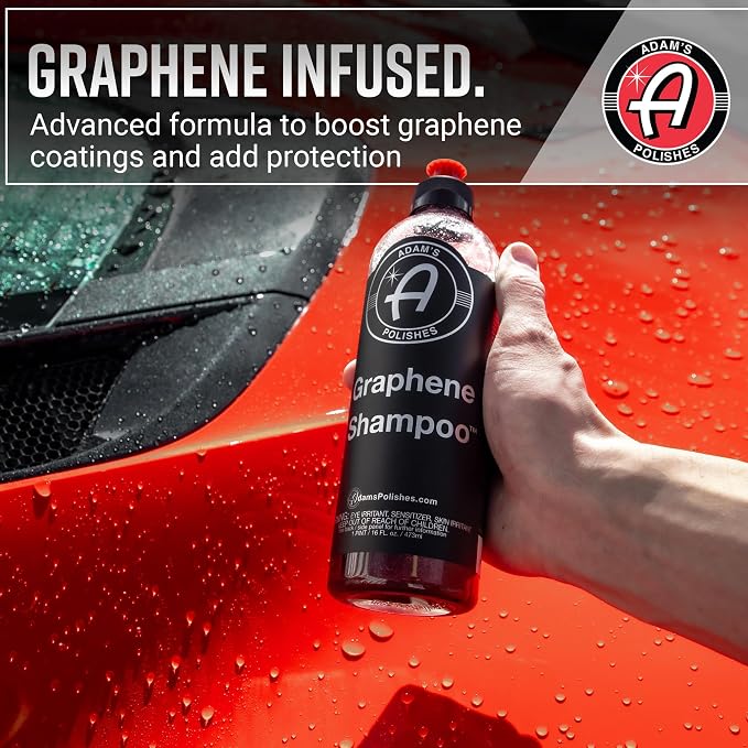 Adam's Polishes Graphene Shampoo - Ceramic Coating Infused Car Wash Soap - Powerful Cleaner & Protection - pH Neutral, High Suds For Foam Cannon, Foam Gun, Or Detailing Bucket (2 Pack)