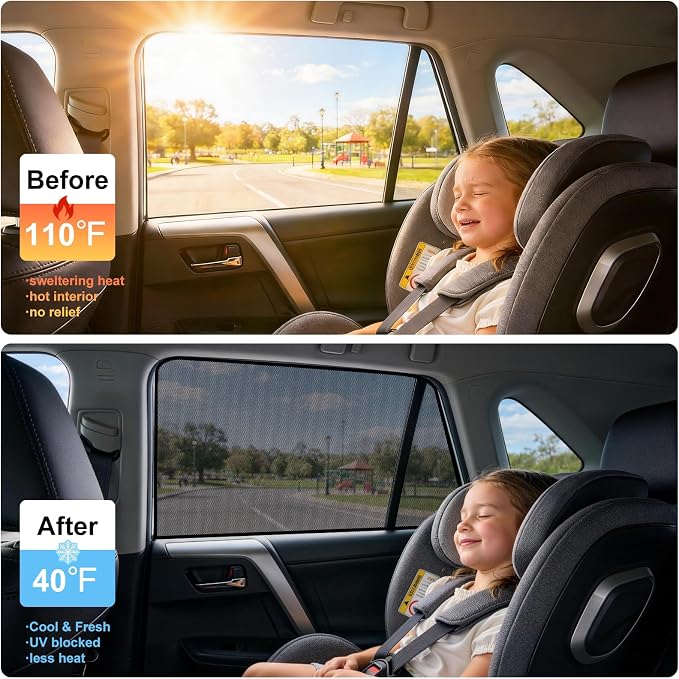 XCBYT 2011-2023 4Runner Window Shade, 2PCS Rear Side Sun Shades for Baby & Pet, Breathable Mesh UV Protection, Privacy & Heat Insulation, Easy Magnetic Installation