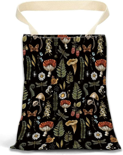 Hanging Car Trash Can Bag - Boho Brown Mushroom Design, Back Seat Organizer for Travel, Camping, Vehicle Accessories