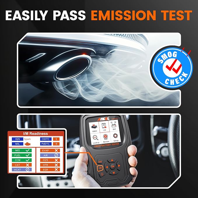 ANCEL AD530 PRO OBD2 Scanner and Battery Tester for Mechanics & Drivers | Check Engine Light, Battery Health Test, Cranking & Charging Test, Live Data Diagnostics Tool for 1996+ Cars & Motorcycles