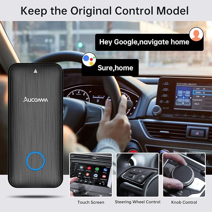 Wireless Android Auto Car Adapter Converts Wired AA 2016+ to Wireless, Plug and Play, 5.8GHz, 60FPS