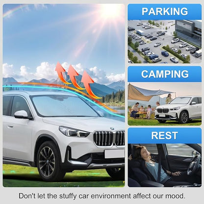 Custom Fit Windshield Sun Shade for BMW X1 E84 2016-2026 | Custom Fit Windshield Cover, Blocks UV Rays, Double-Layer Heat Shield, Durable Frame, Easy Fold & Storage