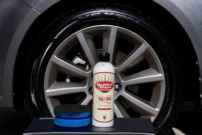 GOLDEN SHINE Tire & Trim Gel Dressing, 16 Ounce Bottle Shines and Protects Tires, Rubber and Exterior Trim, 16016