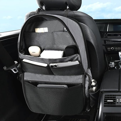 Coverado Backseat Car Organizer, Heavy-Duty Durable Dual-Way Use Car Back Seat Organizer Waterproof with Reinforced Pockets, Zipper Closure Design, Protect Valuables from Spills, Keeps Car Tidy
