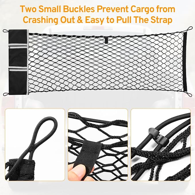 Cargo Net for Pickup Truck Bed for Dodge Ram 1500 2500 3500 Accessories Crew Quad Cab Classic 2000-2025 2026 Mesh Carrier Organizer Storage Netting Automotive Grocery Holder