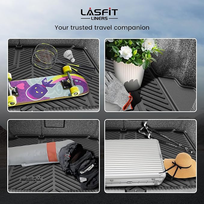 LASFIT Trunk Mat for Volkswagen Jetta 2011-2018, Custom Fit All-Weather TPE Rubber Cargo Mat for VW Jetta Accessories Trunk Liner Cargo Liner, Waterproof, Easy to Clean, Black