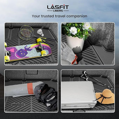 LASFIT Trunk Mat for Volkswagen Jetta 2011-2018, Custom Fit All-Weather TPE Rubber Cargo Mat for VW Jetta Accessories Trunk Liner Cargo Liner, Waterproof, Easy to Clean, Black