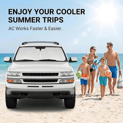 Windshield Sun Shade for Chevy Silverado 1500 1999-2006 Sunshade Front Window Shade Custom Fit Silverado 1500 Accessories Sun Visor Foldable Shade Blocks UV Rays Accessories