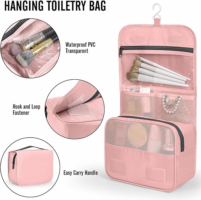 Veken 8 Set Packing Cubes for Travel Essentials,Anti-Wrinkle Buckled Suitcase Organizer for Shoe & Toiletry Bag,Carry On Luggage Bag with 99+ Count Mesh Holes for Airplane & College Dorm Accessories