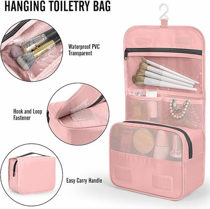 Veken 8 Set Packing Cubes for Travel Essentials,Anti-Wrinkle Buckled Suitcase Organizer for Shoe & Toiletry Bag,Carry On Luggage Bag with 99+ Count Mesh Holes for Airplane & College Dorm Accessories