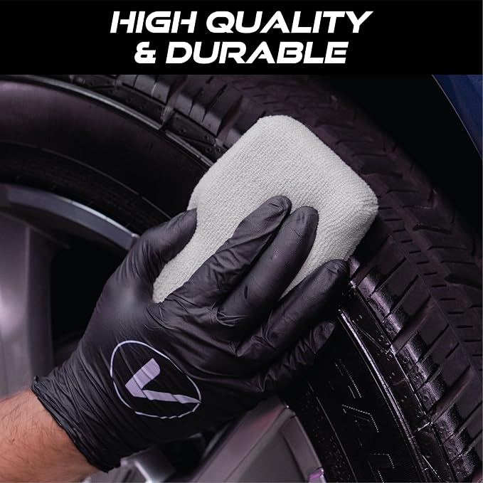 VIKING Microfiber Applicator Pads, Rectangular Polishing Pad, Cleaning Pads for Car Detailing, 3 Inch x 5 Inch, Grey, 6 Pack
