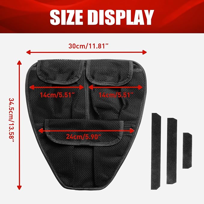 Front Trunk Organizer Frunk Tool Bag for Can Am Spyder F3 F3-L F3-S F3-T 2015+ Models - Removable 3 Mesh Pockets Storage Accessories(Black Style)