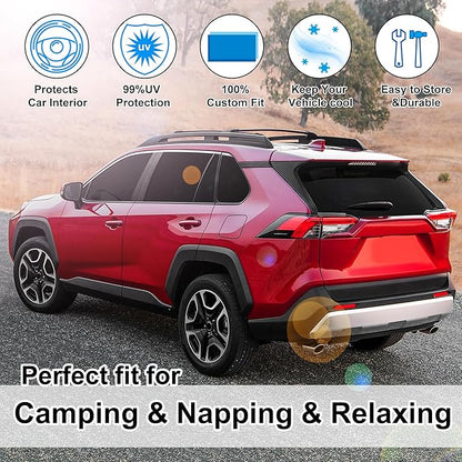 TINGLU Window Shades for Toyota RAV4 2019-2025 2026 Accessories Car Side Full Windows Rear Triangular Windshield Sun Shade Sun UV Rays & Privacy Protection for Camping,Napping,and Relaxing 8PCS