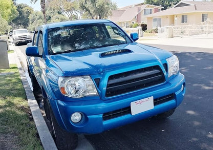 iJDMTOY Hood Scoop Mount LED Light Bar Kit Compatible with 2005-2011 Toyota Tacoma, Incl (1) 50W High Power LED Lightbar, Hood Bulge Stainless Steel Mounting Brackets & Wiring Switch