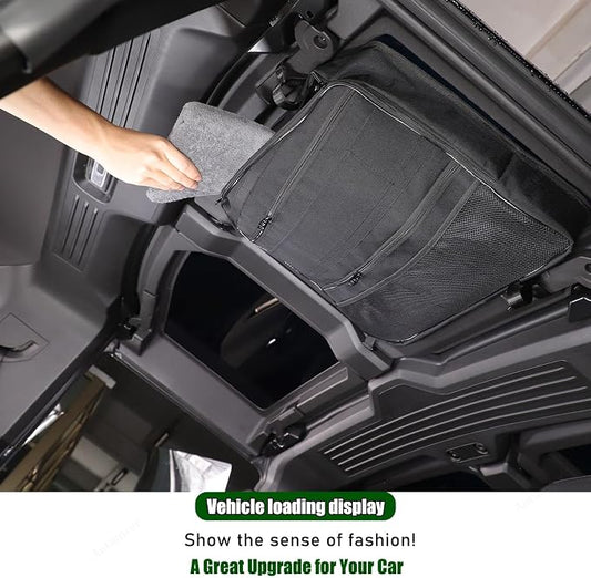 Roof Storage Bags Compatible with Hummer EV Accessories 2022-2026 SUV/SUT Overhead Storage Bag Organizer Cargo with Hardtop Suction Fixing Waterproof Can Foldable Sunshade