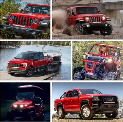 Nilight LED Light Bar 33Inch Triple Row Spot Flood Combo Lights Red Shell with Wiring Harness Kit for Fog Driving Work Lighting on Off-Road Truck SUV ATV UTV