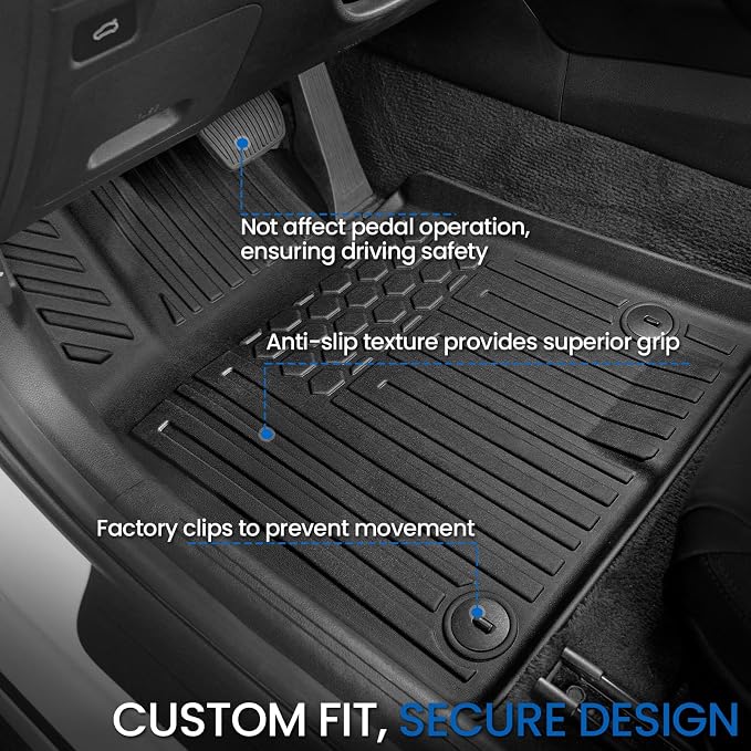 Floor Mats Set for 2021-2026 Kia K5 FWD & 2020-2026 Hyundai Sonata Gas FWD, All Weather TPE Floor Liners Trunk Mat Cargo Liner Accessories